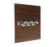 Walnut Flat Plate Wood 3 Gang 2Way 10Amp Toggle Switch with Polished Stainless Toggle