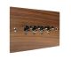 Walnut Flat Plate Wood 4 Gang 2Way 10Amp Toggle Switch with Black Nickel Toggle