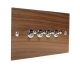 Walnut Flat Plate Wood 4 Gang 2Way 10Amp Toggle Switch with Polished Stainless Toggle