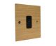 Solo Flat Plate Wood 1Gang TV Co-axial Non Isolated Socket in  Oak with Black Insert