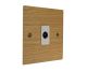 Solo Flat Plate Wood 1Gang TV Co-axial Non Isolated Socket in  Oak with White Insert