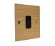 Solo Flat Plate Wood 1Gang TV Co-axial Isolated Socket in  Oak with Black Insert