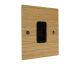 Solo Flat Plate Wood 1Gang Telephone Master Socket in  Oak with Black Insert