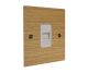 Solo Flat Plate Wood 1Gang Telephone Master Socket in  Oak with White Insert