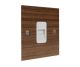 Walnut Flat Plate Wood 1Gang Telephone Master Socket with White Insert