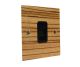 Solo Flat Plate Wood 1Gang Telephone Secondary  Socket in Zebrano with Black Insert