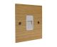 Solo Flat Plate Wood 1Gang Telephone Secondary  Socket in  Oak with White Insert