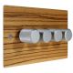 Solo Flat Plate Wood 4 Gang 2Way Push on/Push off LED Dimmer Switch in Zebrano with designer Retro Satin Silver Knob