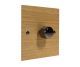 Solo Flat Plate Wood 1 Gang 2Way Push on/Push off 400W/VA Dimmer Switch in Oak with Black Nickel Knob