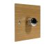 Solo Flat Plate Wood 1 Gang 2Way Push on/Push off 400W/VA Dimmer Switch in  Oak with Polished Stainless Knob