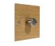 Solo Flat Plate Wood 1 Gang 2Way Push on/Push off 400W/VA Dimmer Switch in  Oak with Satin Stainless knob