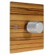 Solo Flat Plate Wood 1 Gang 2Way Push on/Push off 400W/VA Dimmer Switch in Zebrano with designer Retro Satin Silver Knob