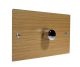 Solo Flat Plate Wood 1 Gang 2Way Push on/Push off 1000W/VA Dimmer Switch on a Twin Plate in  Oak with Polished Stainless Knob