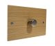 Solo Flat Plate Wood 1 Gang 2Way Push on/Push off 1000W/VA Dimmer Switch on a Twin Plate in  Oak with Satin Stainless knob