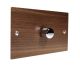 Walnut Flat Plate Wood 1 Gang 2Way Push on/Push off 1000W/VA Dimmer Switch on a Twin Plate with Polished Stainless Knob