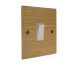 Solo Flat Plate Wood 1 Gang 2Way 10Amp Rocker Switch in Oak with White Insert