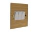 Solo Flat Plate Wood 3 Gang 2Way 10Amp Rocker Switch in Oak with White Insert