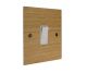 Solo Flat Plate Wood 1 Gang Intermediate(3way switching) Rocker Switch in Oak with White Insert