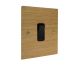 Solo Flat Plate Wood 1G Double Pole 20Amp Rocker Switch in Oak with Black Rocker