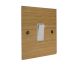 Solo Flat Plate Wood 1G Double Pole 20Amp Rocker Switch in Oak with White Insert