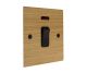 Solo Flat Plate Wood 1G Double Pole 20Amp Rocker Switch with Neon in Oak with Black Rocker