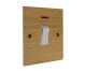 Solo Flat Plate Wood 1G Double Pole 20Amp Rocker Switch with Neon in Oak with White Insert