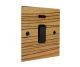 Solo Flat Plate Wood 1G Double Pole 20Amp Rocker Switch with Neon in Zebrano with Black Insert