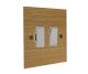 Solo Flat Plate Wood 1 Gang 13Amp Switch Fuse Spur in Oak with White Insert