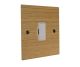 Solo Flat Plate Wood 1 Gang 13Amp Unswitched Fuse Spur in Oak with White Insert