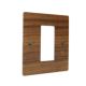 Walnut Solo Flat Plate Wood 1 Gang Single Plate c/w grid