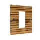 Zebrano Solo Flat Plate Wood 1 Gang Single Plate c/w grid