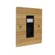 Oak Solo Flat Plate Wood 1G Euro Style Black RJ45 Socket