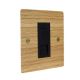 Oak Solo Flat Plate Wood 1G Euro Style Black Telephone Master Socket