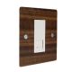 Walnut Solo Flat Plate Wood 1G Euro Style White Telephone Secondary Socket