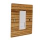 Zebrano Solo Flat Plate Wood 1G Euro Style White Telephone Secondary Socket