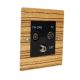 Zebrano Solo Flat Plate Wood Euro Style Triplex clip in socket