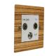 Zebrano Solo Flat Plate Wood Euro Style Triplex clip in socket