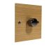 Solo Flat Plate Wood 1 Gang 2Way Push on/Push off LED Dimmer Switch in Oak with Black Nickel Knob