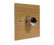 Solo Flat Plate Wood 1 Gang 2Way Push on/Push off LED Dimmer Switch in  Oak with Polished Stainless Knob