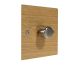 Solo Flat Plate Wood 1 Gang 2Way Push on/Push off  LED Dimmer Switch in  Oak with Satin Stainless knob