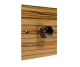 Solo Flat Plate Wood 1 Gang Fan Control Dimmer Switch in Zebrano with Black Nickel knob