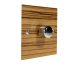 Solo Flat Plate Wood 1 Gang 2Way Push on/Push off  LED Dimmer Switch in Zebrano with Polished Stainless Knob