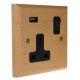 Scandic 1G USB Charging Socket in Beech with Black insert.