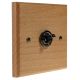 Period Wood 1G 2Way 10A Black Nickel Toggle Switch in Beech with bevelled edge