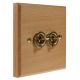 Period Wood 2G 2Way 10A Polished Brass Toggle Switch in Beech with bevelled edge