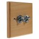 Period Wood 2G 2Way 10A Satin Chrome Toggle Switch in Beech with bevelled edge