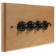 Period Wood 4G 2Way 10A Black Nickel Toggle Switch in Beech with bevelled edge