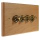 Period Wood 4G 2Way 10A Polished Brass Toggle Switch in Beech with bevelled edge