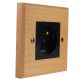 Scandic  Black Euro style German Schuko clip in socket in Solid Beech