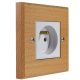 Scandic  White Euro style German Schuko clip in socket in Solid Beech